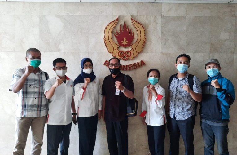 Bidang Media dan Humas KONI Sumatera Barat Kunjungi KONI Pusat