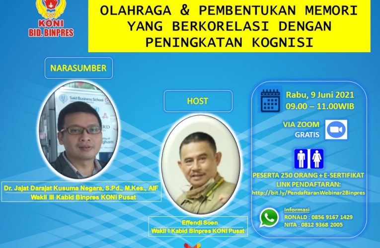 Binpres KONI Pusat Gelar Webinar Tentang Pentingnya Peran Kognisi pada Atlet