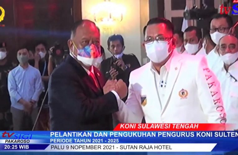 Ketum KONI Pusat Tekankan Pembinaan Fokus pada Cabang Olahraga Unggulan usai Melantik Ketum KONI Sulawesi Tengah