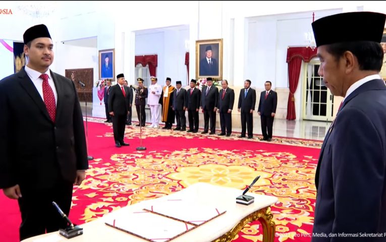 Presiden RI Jokowi Melantik Dito Ariotedjo sebagai Menpora RI