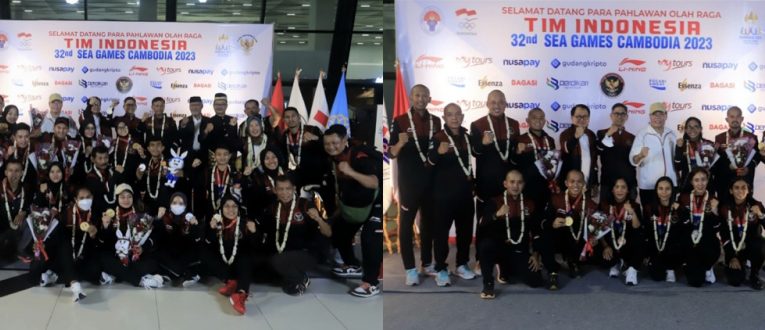 Patriot Olahraga Pencak Silat, dan Soft Tenis Tiba di Tanah Air dari SEA Games 2023 Kamboja. 