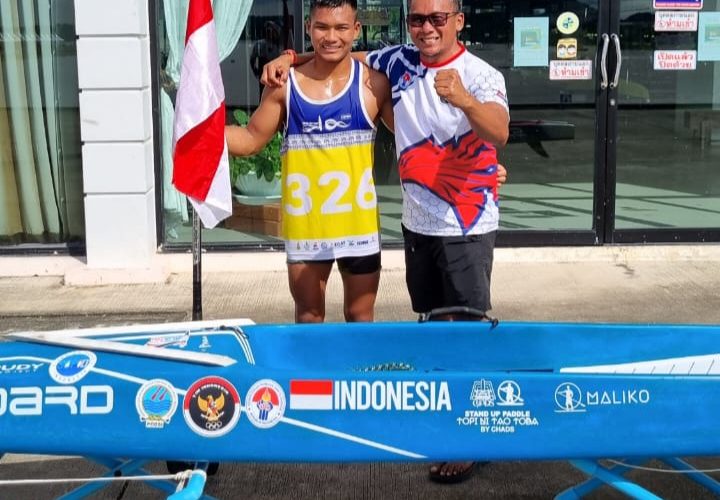 Arip Purnama Juara SUP 2023 Stand Up Paddle International Canoe Federation