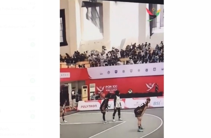 Angin Ekstrem Akibatkan Pertandingan Basket 3 x 3 PON XXI Tertunda