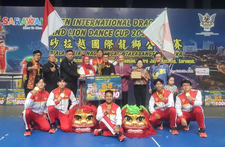 Barongsai Indonesia Raih Juara Sarawak International Dragon and Lion Dance Open 2024