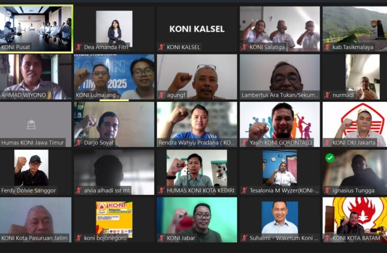 Bidang Media dan Humas KONI Pusat, KONI Provinsi, dan KONI Kabupaten/Kota Temu secara Virtual Rapatkan Barisan, Satukan Arah Jalan