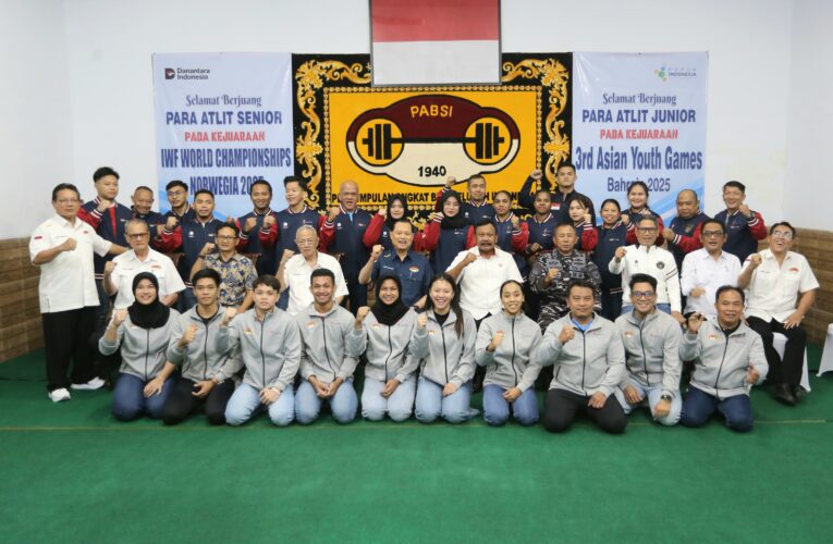 PB.PABSI Lepas Atlet Nasional Angkat Besi Bertanding pada Kejuaraan Dunia Norwegia dan Asian Youth Games Bahrain